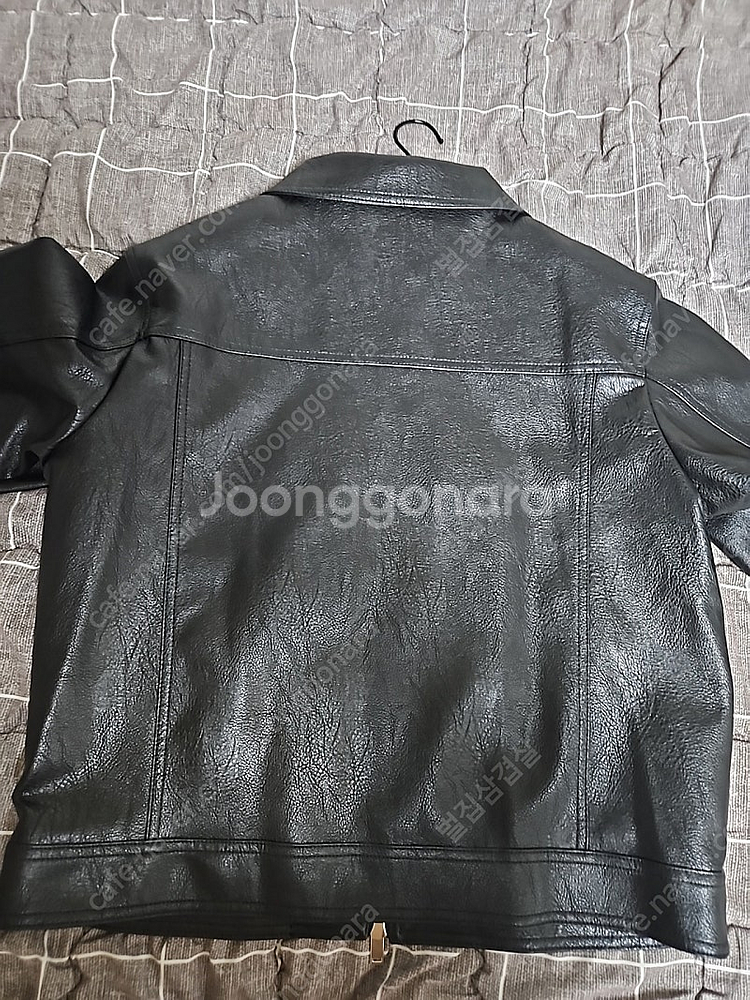 브이투 크롭 비건레더 자켓 블랙 L 레더자켓 가죽 라이...--4