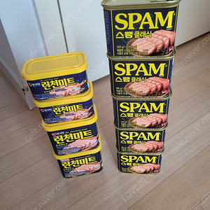 스팸 클레식 300g 5개 + 런천미트 340g 2개 + 런천미트 200g 2개 34,500원 팝니다.(개당 3,833원)