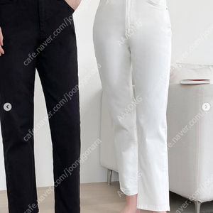 레이지코너 코튼 슬림 일자 팬츠 (아이보리,블랙)