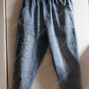 꽃자수 배기 청팬츠