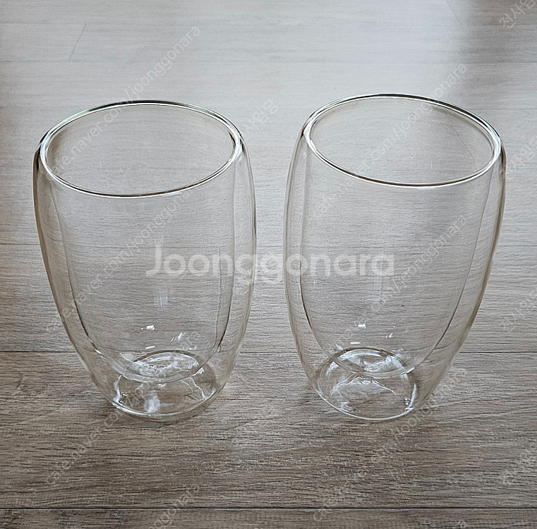 [택포] 진공 유리컵 450ml × 2개 (새상품)--0