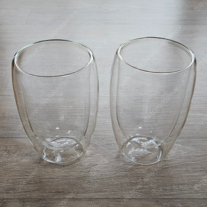 [택포] 진공 유리컵 450ml × 2개 (새상품)