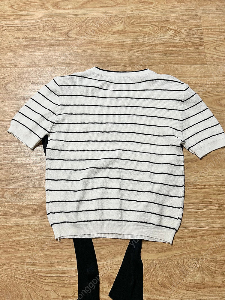 미엘로 레이어드 스트라이프 반팔 니트/H&M 린넨 뷔스...--9