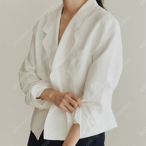 타낫 린넨 더블자켓 화이트