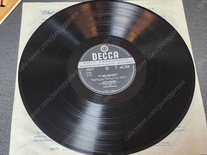 영국 DECCA 초반 FALLA THREE CORNERED HAT ED1 SXL 2296 LP 레코드판 이미지