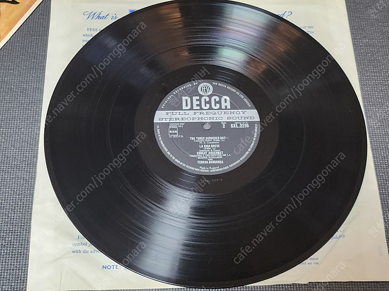 영국 DECCA 초반 FALLA THREE CORNERED HAT ED1 SXL 2296 LP 레코드판 이미지
