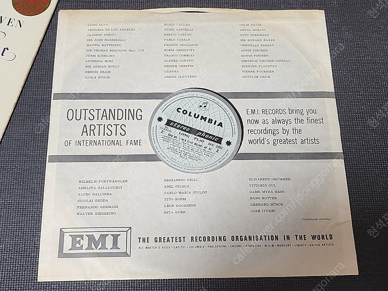 영국 콜럼비아 초반 오히스트라흐 베토벤 바이올린 SAX 2352 LP 레코드판 이미지