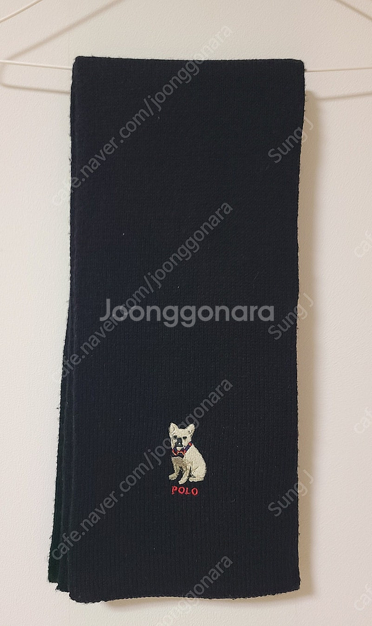 폴로 랄프로렌 강아지 자수 머플러(블랙)--0