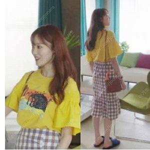 잇미샤 러플 체크 스커트 ㅡ 블랙