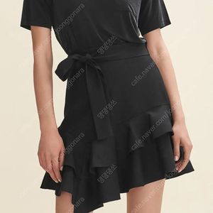 MAJE 마쥬 언발란스 벨티드 러플 소프트 스커트