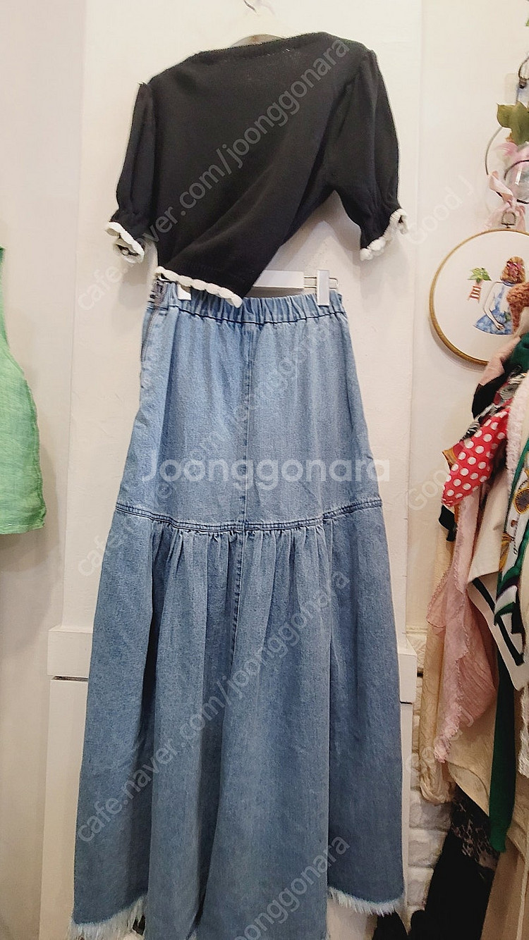 비이커 자수 카라 퍼프가디건. 편집샾 수입 핀턱 롱 데...--9