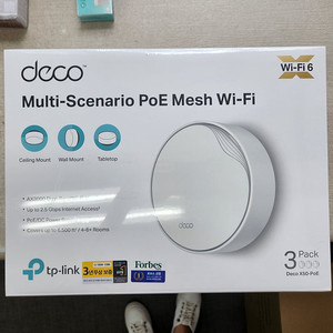 완전 미개봉 새상품 ) 티피링크 DECO X50-POE ( 3팩) AX3000 와이파이6 2.5G 유무선공유기 저렴히 판매합니다