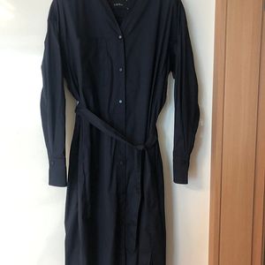 한섬 래트바이티 바스락 셔츠 벨티드 롱 원피스 하객룩 출근룩 올드머니룩 결혼식