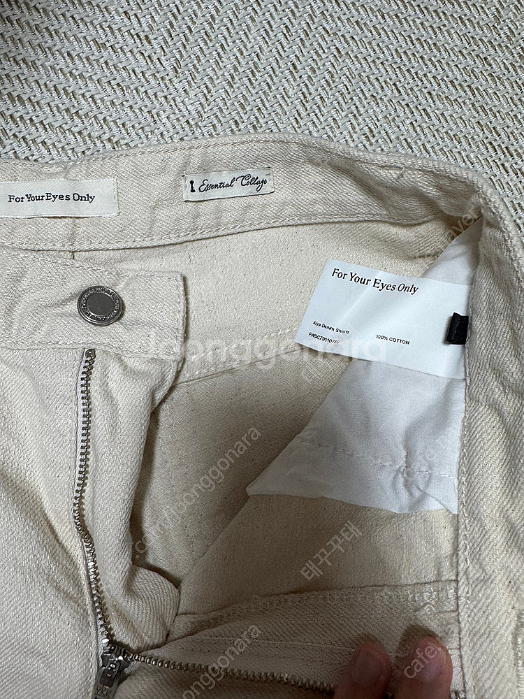 포유온 alya denim shorts (내츄럴 34)--5