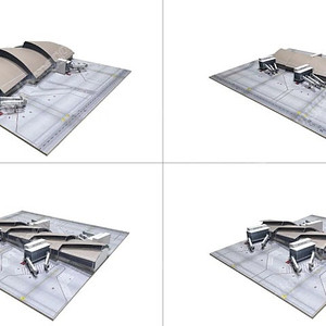 1:500 Herpa Airport LA공항 카드보드 모델 세트