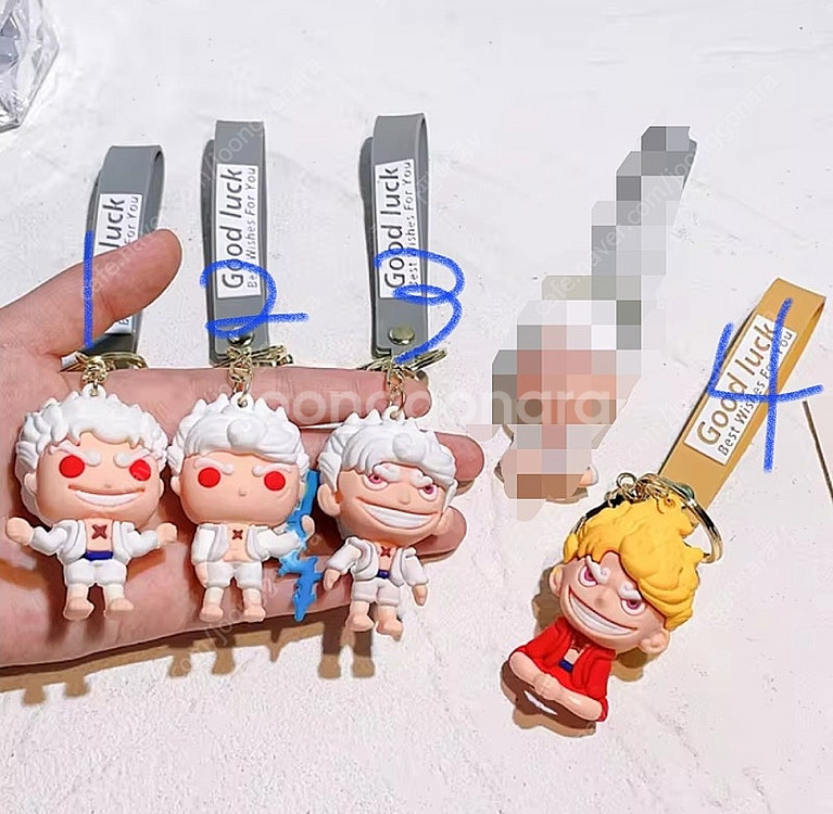 (새상품) 원피스 루피 니카 키링 키홀더 열쇠고리 키체...--0