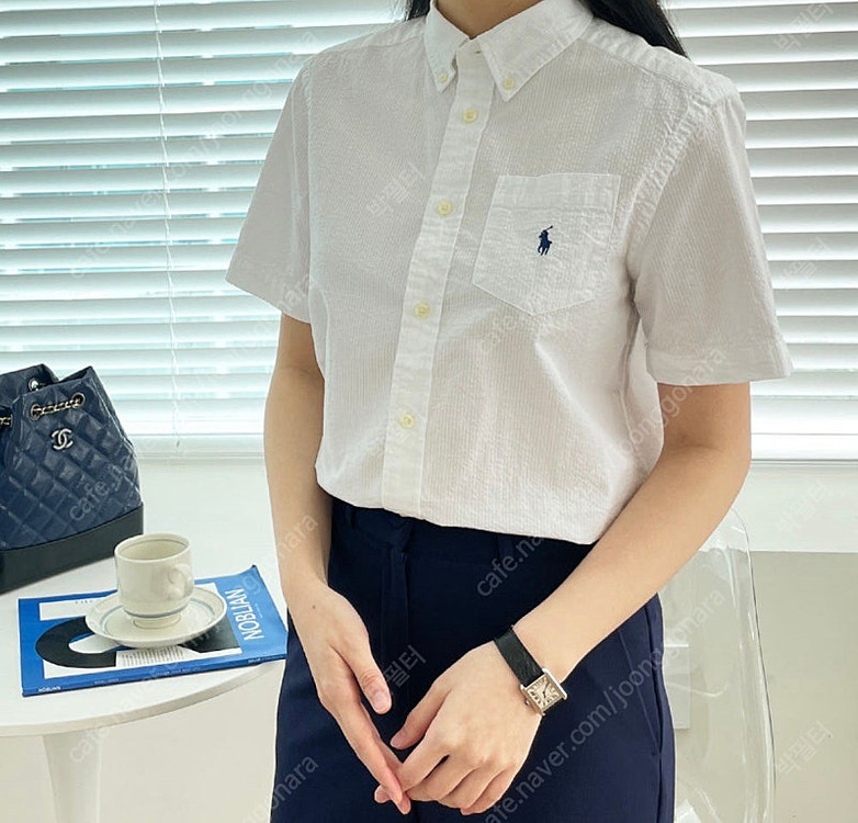 폴로 보이즈 시어서커 반팔 셔츠 XL 새상품 화이트 이미지