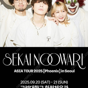 [1층 1~3연석] 세카이 노 오와리 SEKAI NO OWARI 투어 서울 스탠딩