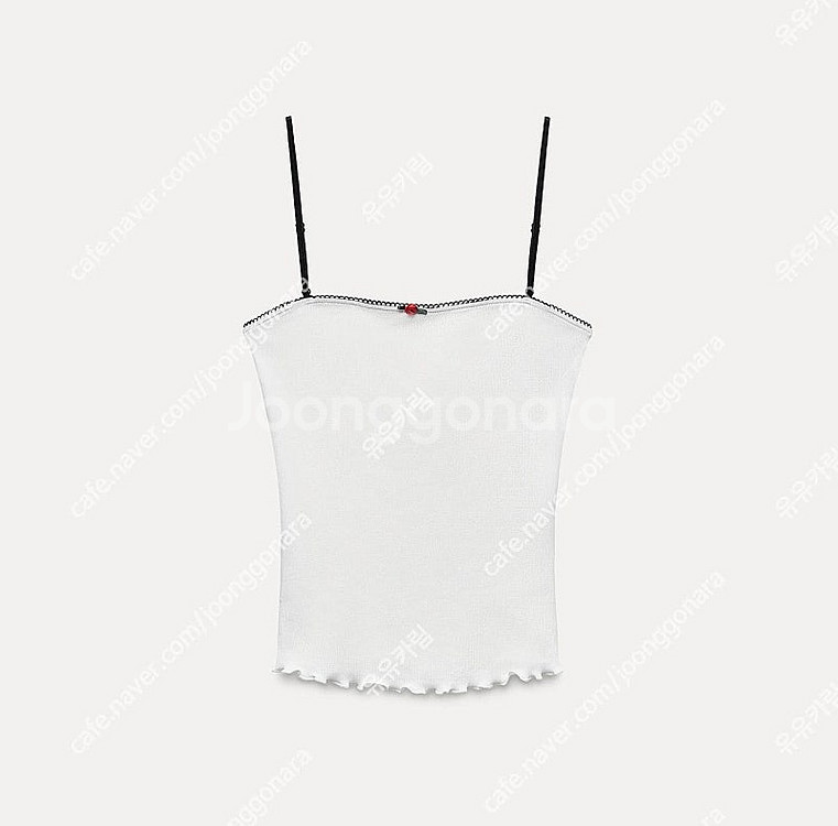 ZARA 자라 플라워 리브드 탱크 탑, 자라 레이스 나...--2