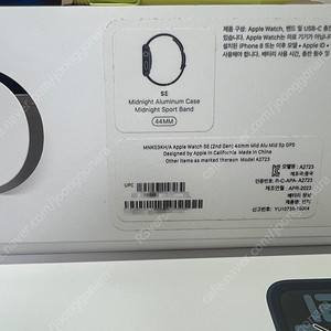 애플워치 se2 gps 44mm 미드나이트 리퍼미사용 팝니다.