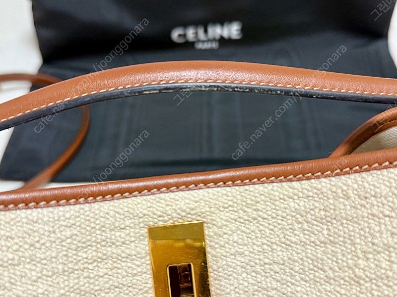 셀린느 자카드 로고 버킷백 팝니다--2