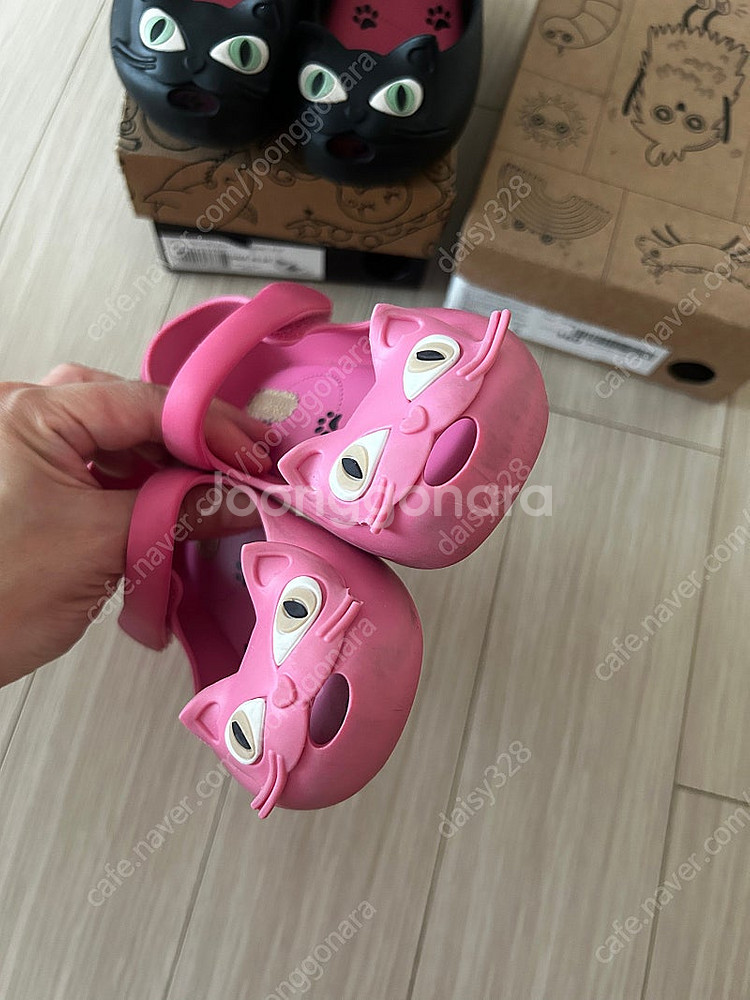 미니멜리사 울트라걸 고양이 젤리슈즈 블랙캣 핑크캣 160 유아젤리슈즈 고양이신발--4