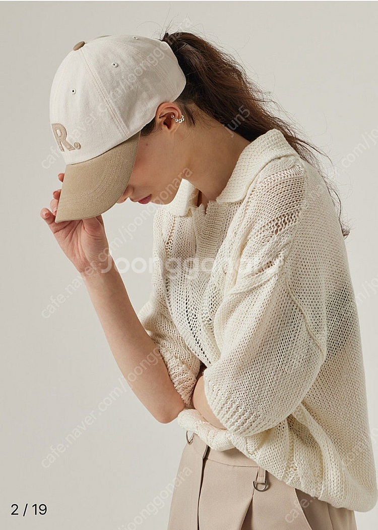 뮤제라 MUSEERA x POV 볼캡 연카키 투톤 새제품--0