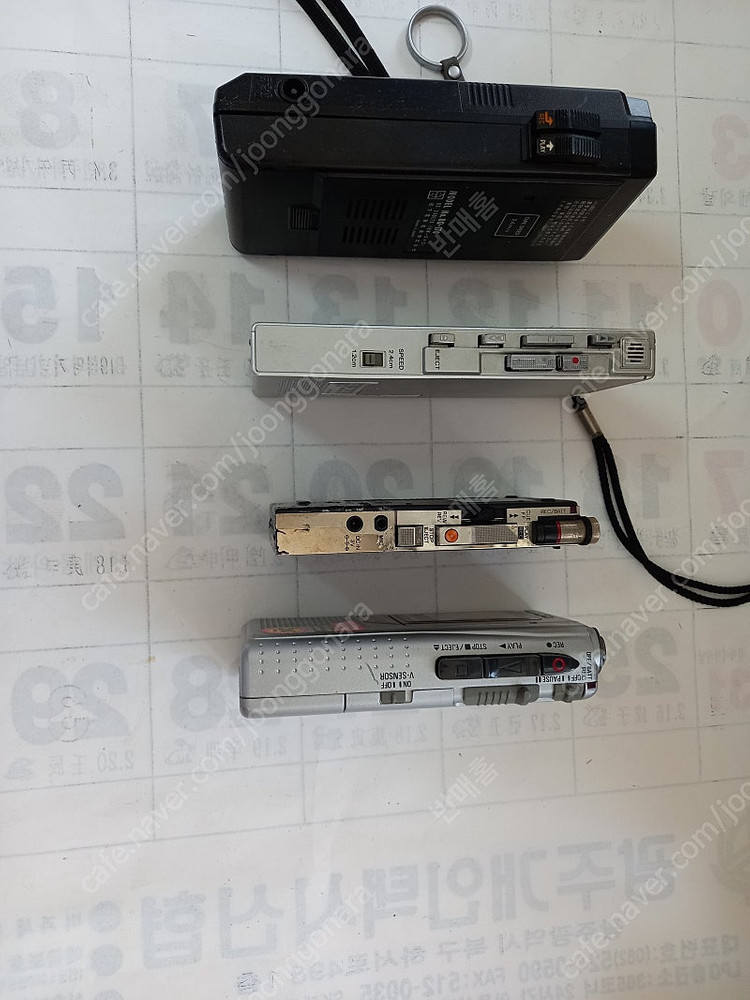 빈티지 네쇼날 소니 아이와 휴대용 녹음기 4개--6