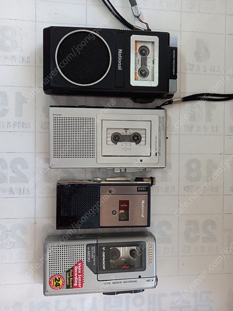 빈티지 네쇼날 소니 아이와 휴대용 녹음기 4개--7