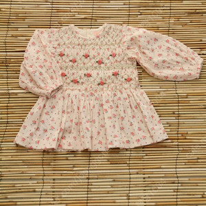(새상품, 정품) 25ss 봉쥬루 다이어리 자수 꽃 블라우스, Rosa Bloom Print crepe 8y