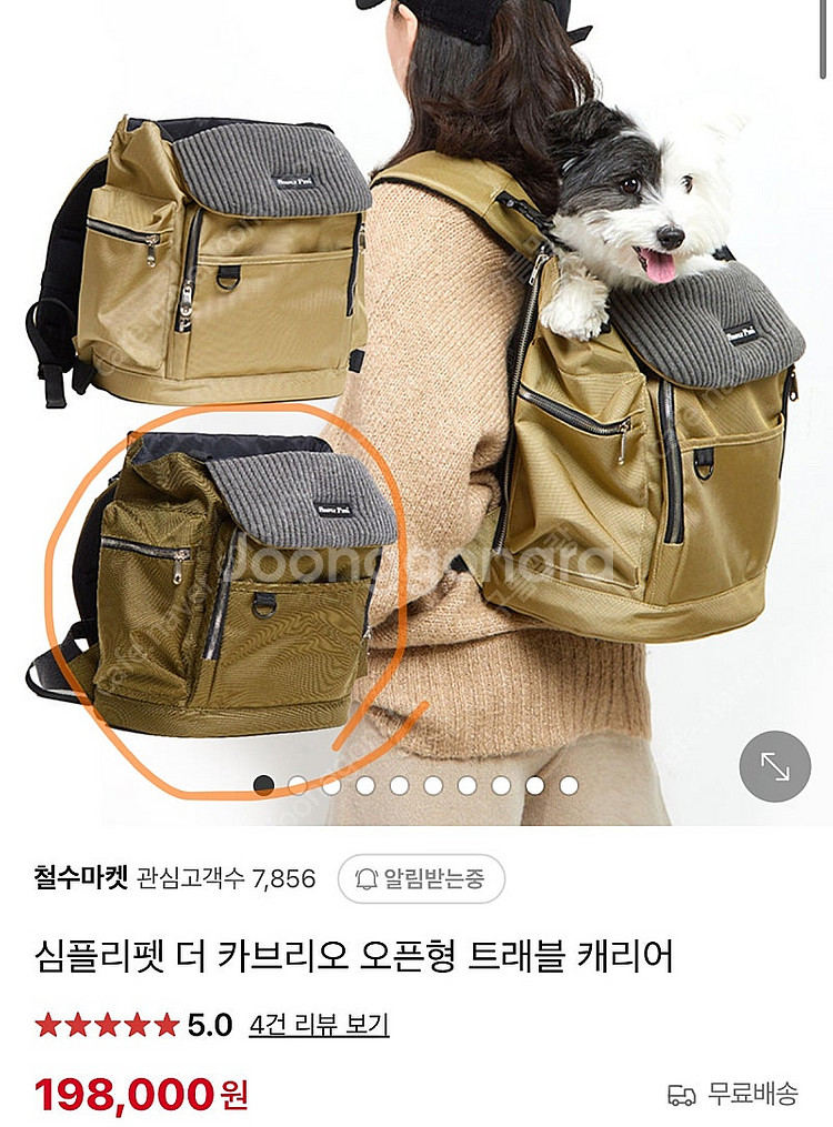 심플리펫 카브리오 강아지 백팩 이동가방--2