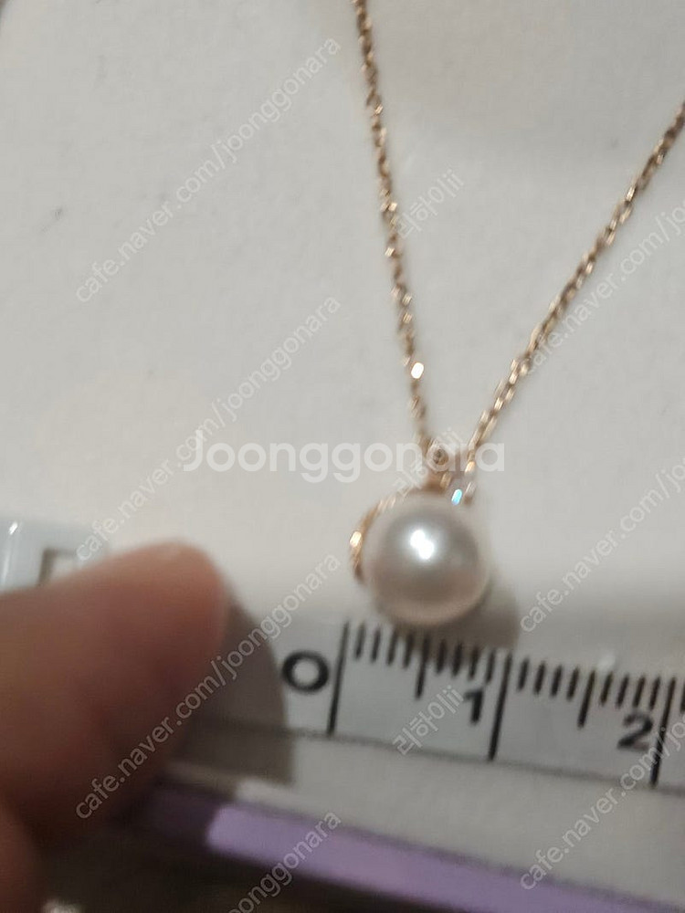 오늘만이가격로제도르 14k 아코야진주 목걸이 로즈골드--3