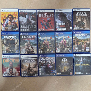 ps5 용과같이7 파이날판타지16 스파이더맨2 데드스페이스 리터널 메트로엑소더스 파크라이6 라오어 파크라이