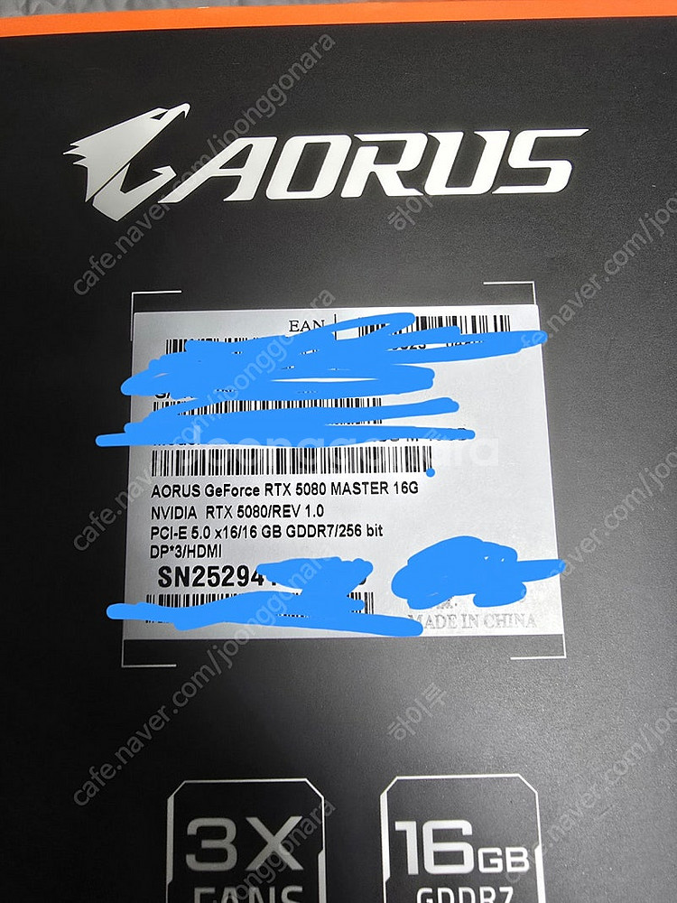 [새제품]기가바이트 rtx5080 어로스마스터 제이씨현...--2