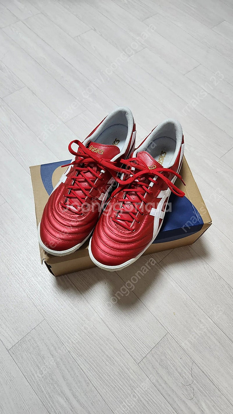 아식스 c3 레드 280 풋살화 축구화 거의 새제품--0