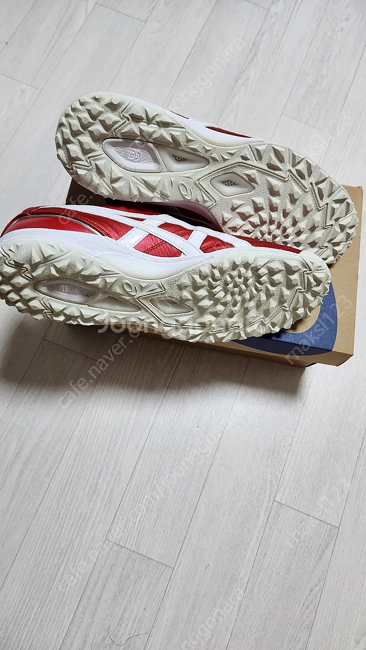 아식스 c3 레드 280 풋살화 축구화 거의 새제품--3