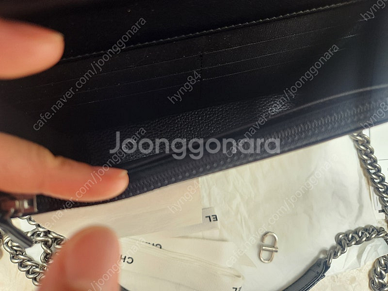 새상품) 샤넬보이 캐비어 빈티지은장WOC 풀셋--3