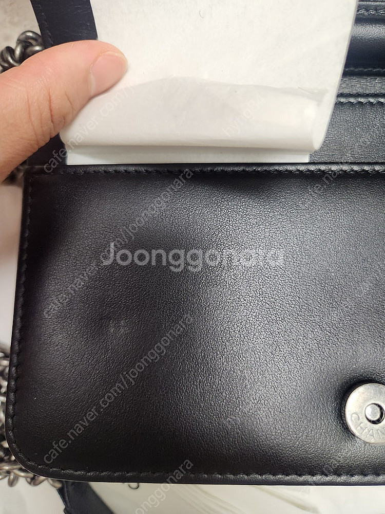 새상품) 샤넬보이 캐비어 빈티지은장WOC 풀셋--4