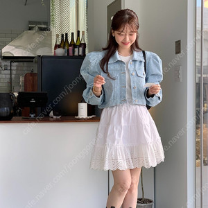 바이씨니 도트 퍼프 데님 자켓 :)