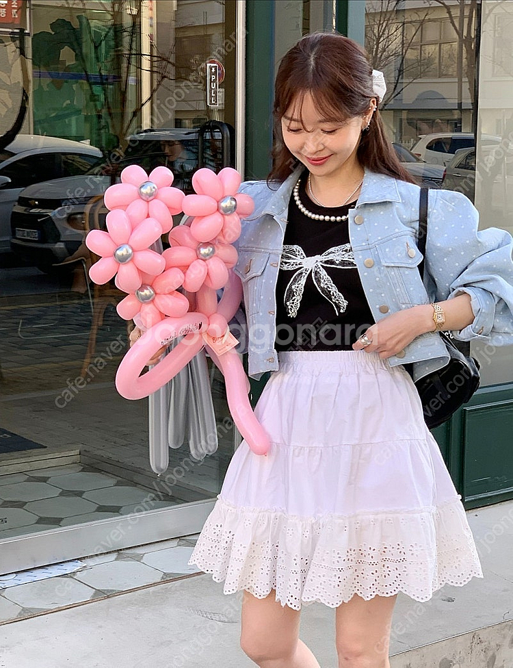 바이씨니 도트 퍼프 데님 자켓 :)--2