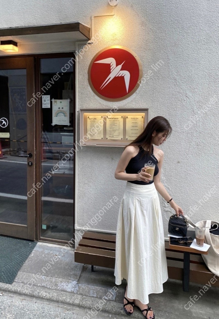 러브미우 로렌 바스락 롱 스커트 풀 플레어 스커트 셀브릿지 오르 유메르 시에 더로랑 메비 이미지