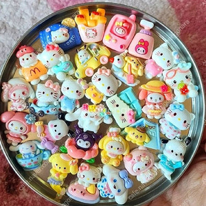 산리오 파츠 / 데코파츠 / 랜덤스쿱 100개 무중복 / 슬라임파츠 / 다양한 종류