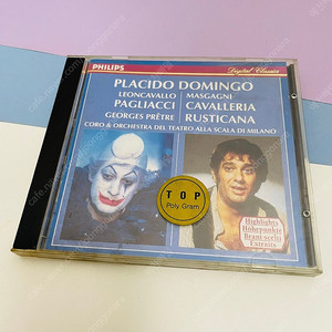 [중고음반/CD] 플라시도 도밍고 Placido Domingo 오페라 하이라이트 Cavalleria Rusticana / Pagliacci (Highlights)