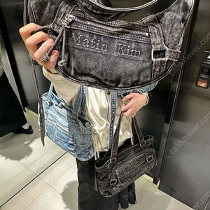 마땡킴 데님 호보백 바게트백