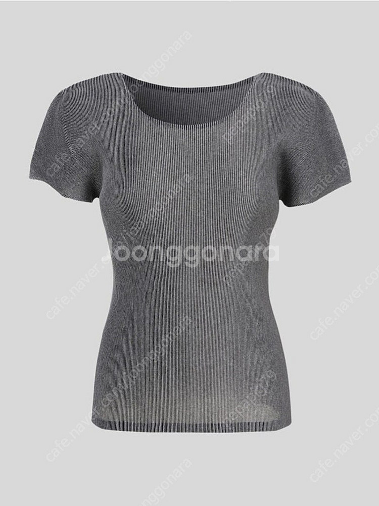 플리츠플리즈 탑 라운드넥 미스트 베이직 탑 그레이--0