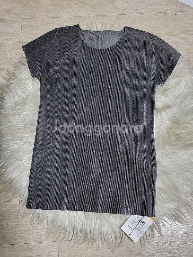 플리츠플리즈 탑 라운드넥 미스트 베이직 탑 그레이--5