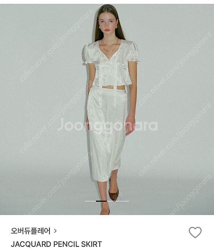 오버듀플레어 자카드 펜슬스커트 아이보리 1size--0