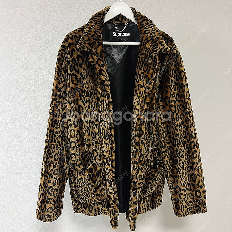 [XL] 슈프림 16SS 레오파드 퍼 코트 자켓 GD착...--0