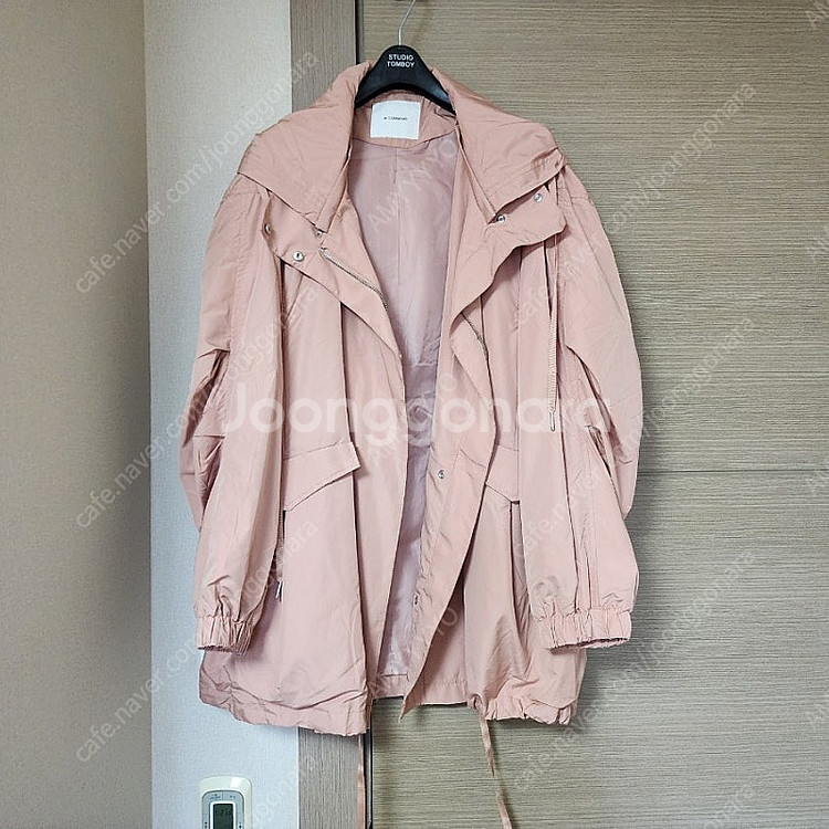 새상품) 르꼬르망 에어바람막이야상 숏버전 핑크색상 판매...--3