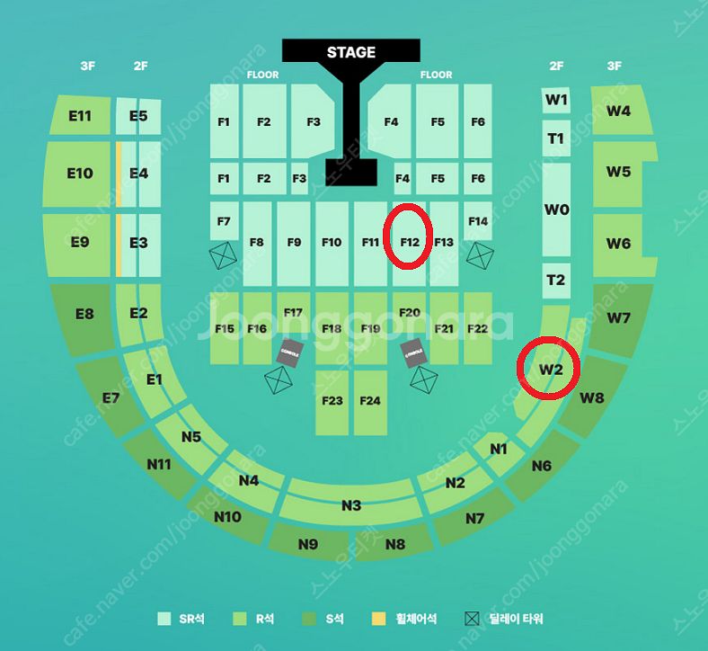 [ 8/31 데이식스 콘서트 SR석 플로어 F12구역 ...--0